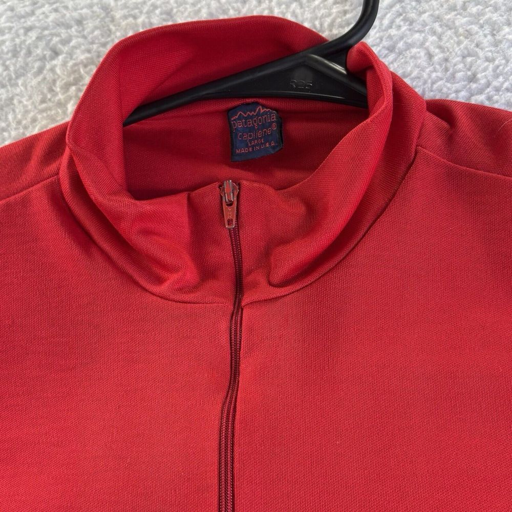 VTG Patagonia‎ Shirt Mens Extra Large Red Capilene 1/4 Zip Mock Outdoors Hiking